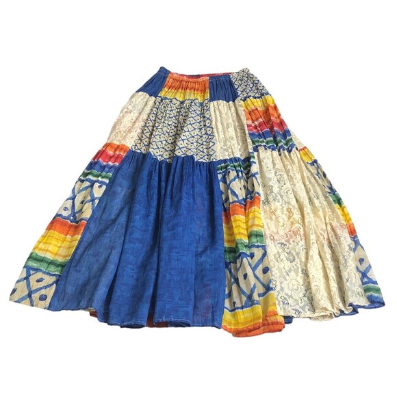 Vintage Howard Wolf Skirt S/M Patchwork Lace Maxi Festival Boho Broom Cottage‎ - Picture 1 of 15